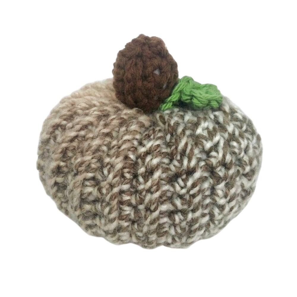 Handmade Crochet Pumpkin Amigurumi Neutral Autumn Fall Decor Colors Small Plush